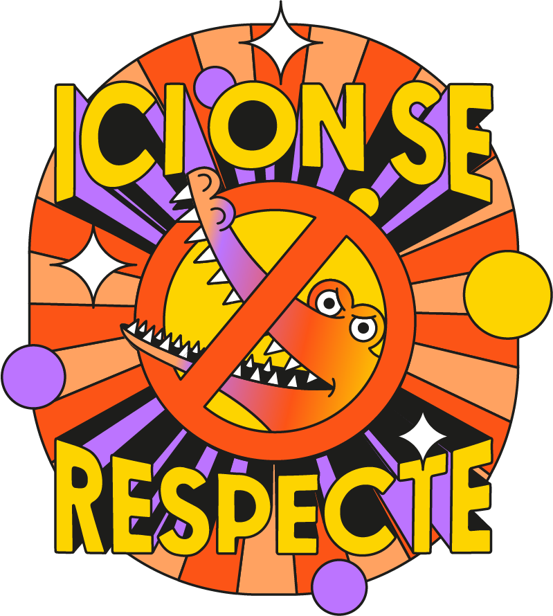 Illustration pour AVAH avec un crocodile et une mention "Ici on se respecte"